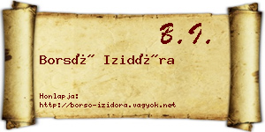 Borsó Izidóra névjegykártya